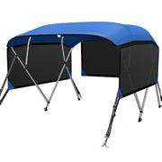 KAKIT 3 4 Bow Bimini Tops for Boats with 3 Mesh Sidewalls Rear Support Poles Boat Canopy Includes Straps Storage Boot