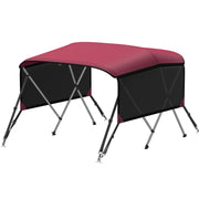 KAKIT 3 4 Bow Bimini Tops with Mesh Sidewalls Support Poles for Boats Marine Grade Canvas Top Includes 2 Straps Storage Boot 1 Inch Aluminum Frame