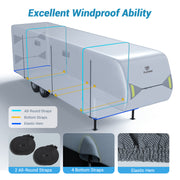Upgraded 6 Layers Heavy Duty 5th Wheel RV Cover Camper Cover 28'1''-43' for Motorhome