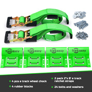 Trekassy Wheel Chock Tie-Down Kit, Heavy Duty E Track Trailer Tie Down Tire Straps - 2 Pack