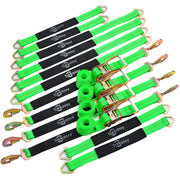 Trekassy Car Tie Down Straps for Trailers with Snap Hooks, Ratchet Tie Downs for Car, Truck, UTV & More, 10000 lb Break Strength, Includes (4) 24 Inch Axle Straps, (4) 36 Inch Axle Straps