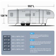 Upgraded 6 Layers Heavy Duty 5th Wheel RV Cover Camper Cover 28'1''-43' for Motorhome