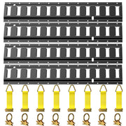 Trekassy 2ft E Track Tie-Down Rail Kit, 4 Pack 2' Etrack Rails with 16PCS E-Track Accessories Including 8 Steel O-Ring Anchors and 8 Rope Tie Offs for Truck Bed, Trailers