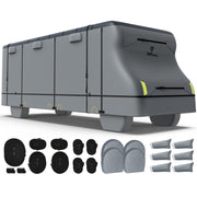 RVMasking Waterproof 600D Top Class C RV Cover With Rear Side Roll-Up Door for 23'1"-32' Motorhome