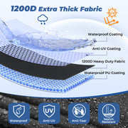 RVMasking Upgraded 1200D T-Top Boat Cover with Motor Cover for Center Console Boat with T TOP Roof (17-28FT)