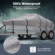 RVMasking 1400D Boat Cover Fits Bass Boat, V-Hull, Runabout, Fish&Ski, Tri-Hull Length: 14'-22'