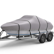 RVMasking 1400D Boat Cover Fits Bass Boat, V-Hull, Runabout, Fish&Ski, Tri-Hull Length: 14'-22'