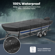 RVMasking Heavy Duty Waterproof 900D Jon Boat Cover with Motor Cover