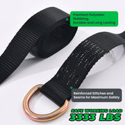 Trekassy 2”x 144” Car Tie Down Straps for Trailers Heavy Duty, 10000lbs Break Strength, 4 Pack Steel Ratchet, 4 Tire Straps, 4 Axle Straps (Black)