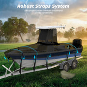 RVMasking Upgraded 1200D T-Top Boat Cover with Motor Cover for Center Console Boat with T TOP Roof (17-28FT)