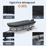 RVMasking Heavy Duty Waterproof 900D Jon Boat Cover with Motor Cover