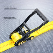 Trekassy Car Tie Down Straps for Trailers with Stake Pocket D Ring (4PK), Includes 4 Pack Axle Straps, 10,000lbs Break Strength, Used for Car, Truck, UTV Transport