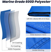 KAKIT 3 4 Bow Bimini Top Replacement Cover, Sun Shade Boat Canopy Replacement