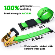 Trekassy Wheel Chock Tie-Down Kit, Heavy Duty E Track Trailer Tie Down Tire Straps - 2 Pack