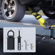 Trekassy Car Tie Down Straps for Trailers with Stake Pocket D Ring (4PK), Includes 4 Pack Axle Straps, 10,000lbs Break Strength, Used for Car, Truck, UTV Transport