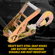 Trekassy 2" x 120" Car Tie Down Straps for Trailers with Snap Hooks, 10000 LBS Break Strength