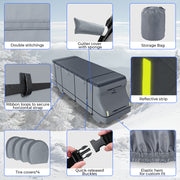 RVMasking Waterproof 600D Top Class C RV Cover With Rear Side Roll-Up Door for 23'1"-32' Motorhome