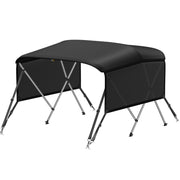 KAKIT 3 4 Bow Bimini Tops with Mesh Sidewalls Support Poles for Boats Marine Grade Canvas Top Includes 2 Straps Storage Boot 1 Inch Aluminum Frame