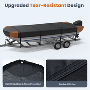 RVMasking Heavy Duty Waterproof 900D Jon Boat Cover with Motor Cover