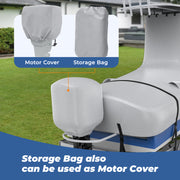 RVMasking Upgraded 1200D T-Top Boat Cover with Motor Cover for Center Console Boat with T TOP Roof (17-28FT)