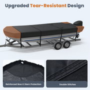 RVMasking Heavy Duty Waterproof 900D Jon Boat Cover with Motor Cover