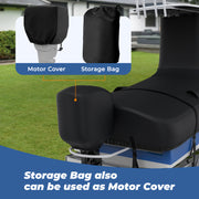 RVMasking Upgraded 1200D T-Top Boat Cover with Motor Cover for Center Console Boat with T TOP Roof (17-28FT)