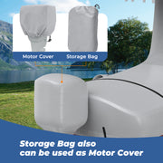 1200D Reinforced T-Top Boat Cover with Motor Cover, Heavy Duty Waterproof Tear-Resistant Boat Cover for Center Console Boat with T TOP Roof,  17'-24' Long Beam Width 102"-116