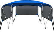 KAKIT 3 4 Bow Bimini Tops for Boats with 3 Mesh Sidewalls Rear Support Poles Boat Canopy Includes Straps Storage Boot