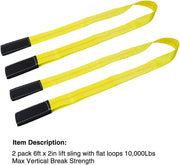 Trekassy 2 Pack 6' x 2" Lift Sling Straps 10,000lbs Max Vertical Break Strength Capacity