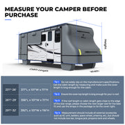 RVMasking Waterproof 600D Top Class C RV Cover With Rear Side Roll-Up Door for 23'1"-32' Motorhome