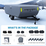 Fonzier 6 Layers Pop-up Folding Camper RV Cover, Breathable Motorhome Fits for 8'-16'