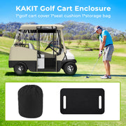 KAKIT 800D Oxford 2~4 Person Golf Cart Enclosure with Roll-up Windshield, Golf Cart Rain Cover Fits Club Car Precedent 2000-2019