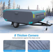 Pop-up Folding Camper RV Cover 6 Layers Heavy Duty Fabric Camper Cover Fits for 8'-16'