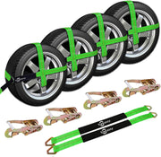Trekassy 2" x 120" Car Tie Down Straps for Trailers with Snap Hooks, 10000 LBS Break Strength