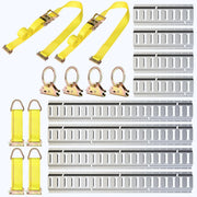 Trekassy E Track Tie-Down Kit - 16 Pieces: 4 Pack 8ft E-Track Rails, 2 Pack 2ft E-Track Rails, 10 E Track Tie