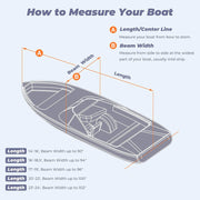RVMasking 1400D Boat Cover Fits Bass Boat, V-Hull, Runabout, Fish&Ski, Tri-Hull Length: 14’-24’