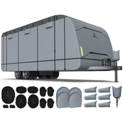 RVMasking Waterproof 600D Top RV Travel Trailer Cover for 15'1"-40'