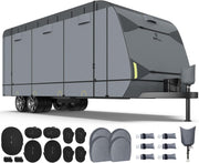 RVMasking 7 Layers Top RV Travel Trailer Cover for 34'1"-40', Dark Gray