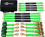 Trekassy Car Tie Down Straps for Trailers with Snap Hooks, 2" x 96" Ratchet Car Straps