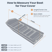 RVMasking Heavy Duty Waterproof 900D Jon Boat Cover with Motor Cover
