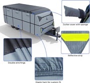 RVMasking Waterproof 600D Top RV Travel Trailer Cover for 15'1"-40'