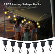 RV Awning Fabric Replacement, Upgraded 19oz Heavy Duty Material with Awning Tie Down Kits & 7 Hooks, Outdoor Vinyl Canopy for Trailer and Motorhome Awning- 10'-21'