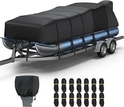 RVMasking 1400D Partial Reinforced Waterproof Marine Grade Pontoon Boat Cover for 17'-28'