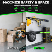 8ft E Track Rail Kit with 4 Ratchet Straps & 4 O-Rings, Heavy-Duty Black E-Track for Trailers, Vans, Trucks, Garages