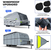 RVMasking Waterproof 600D Top RV Travel Trailer Cover for 15'1"-40'