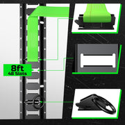 8ft E Track Rail Kit with 4 Ratchet Straps & 4 O-Rings, Heavy-Duty Black E-Track for Trailers, Vans, Trucks, Garages