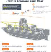 RVMasking 1200D Middle Center Console Bass Boat Cover for V-Hull Runabouts with Motor Cover