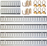 Trekassy E Track Tie-Down Kit - 16 Pieces: 4 Pack 8ft E-Track Rails, 2 Pack 2ft E-Track Rails, 10 E Track Tie