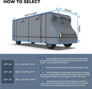 RVMasking 7 Layers top Class C RV Cover With Rear Side Roll-Up Door Fits 23'1"-32' Motorhome