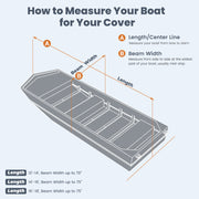 RVMasking Heavy Duty Waterproof 900D Jon Boat Cover with Motor Cover